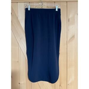 Garnet Hill | Easy Knit Terry Pull On Skirt in Navy | Size XS